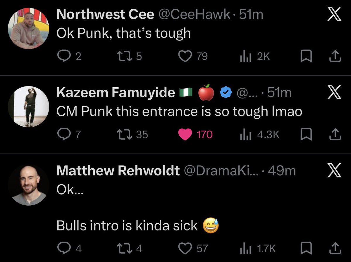 I think the cm punk entrance was hard