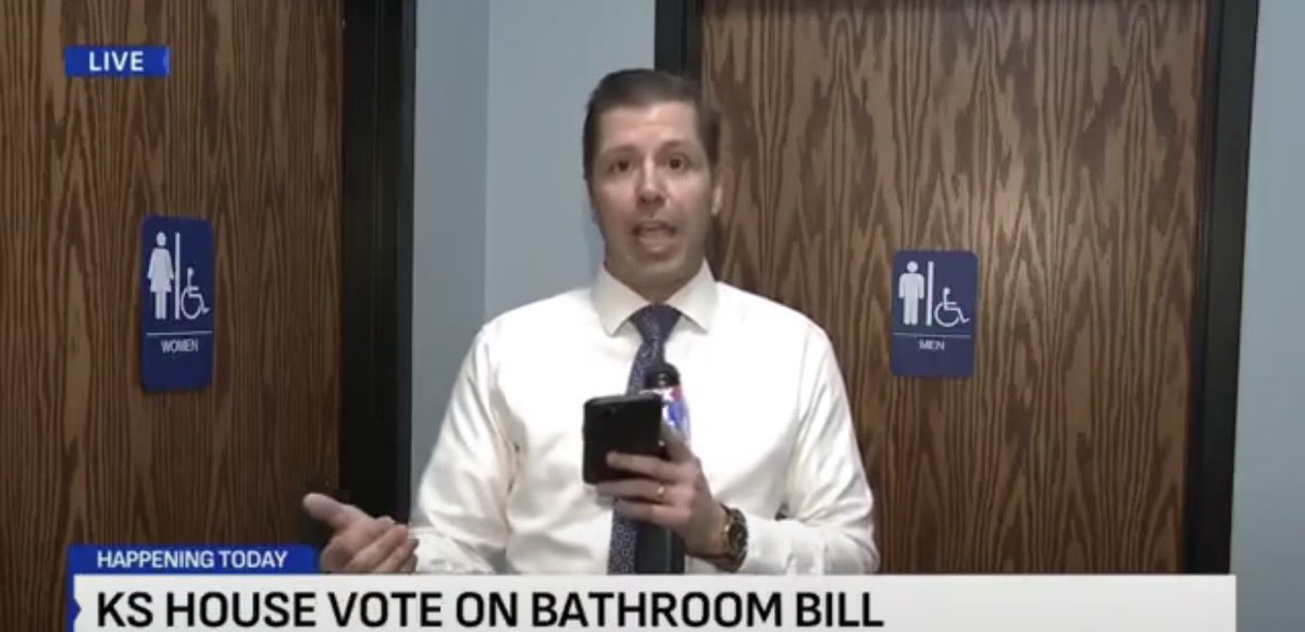 MASSIVE news!  The Kansas Legislature - both the Senate and the House - voted to OVERRODE the Democrat Governor's veto.  In doing so, they've enacted a law that:

- Bans MEN from WOMEN'S restrooms
- Defines male and female at birth
- Requires accurate listing of male or female on