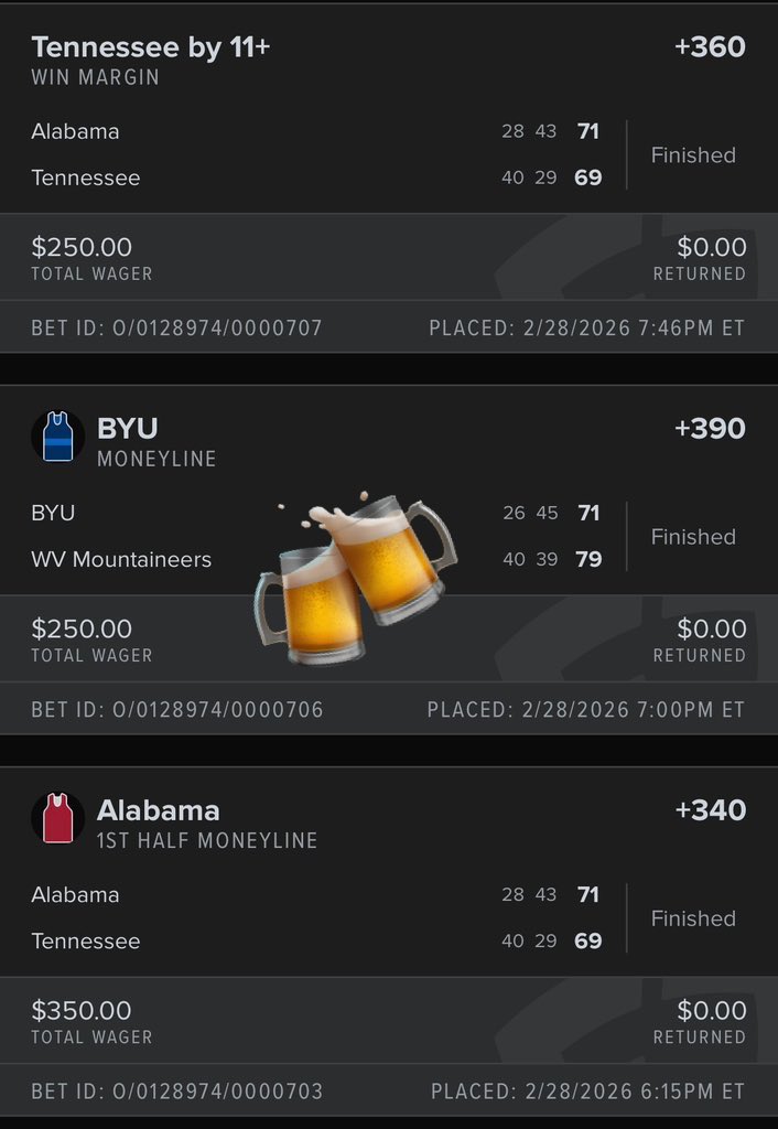 beerball3r's tweet photo. I don’t like showing my losses but bruh

#BeerBets https://t.co/xciGlo2jnB