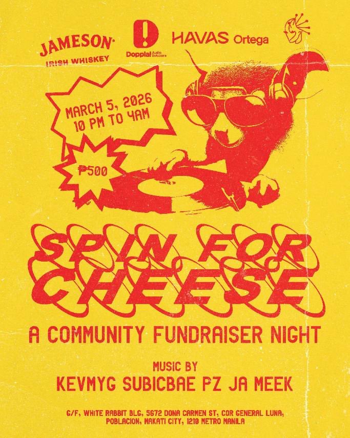SPIN FOR CHEESE: A community fundraiser night at @/apothekamanila 🎶

On March 5, we come together for Francisco “Cheese” Bagnes II, a beloved producer, collaborator, and friend, as he continues his recovery from a life-saving open-heart surgery.

DJs from across the creative and