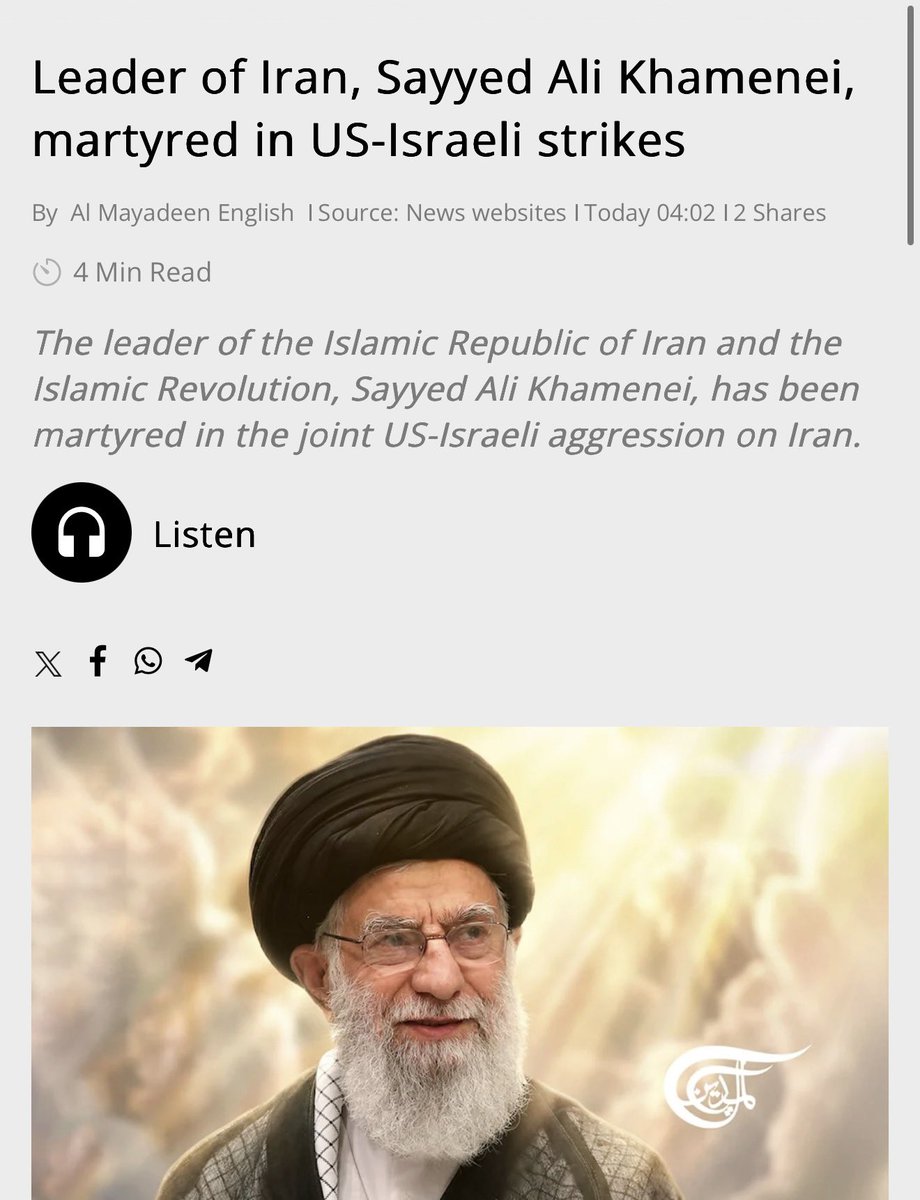 Predictably, the mass-murderers in Washington and Tel Aviv not only murdered Iran’s 86-year old supreme leader.

They also murdered the supreme leader’s daughter, son-in-law and grandchild - an atrocity that the Western corporate media and political elites will studiously ignore.