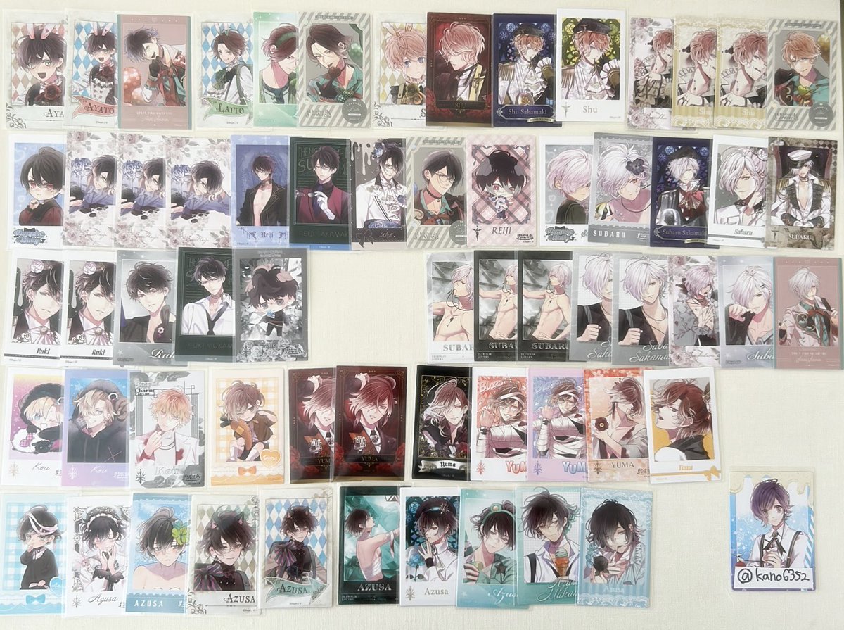 kano6352's tweet photo. 交換 譲渡 ディアラバ DIABOLIKLOVERS

譲 アヤト ライト シュウ レイジ* スバル* ルキ コウ ユーマ* アズサ* カルラ* シン* キノ*

求 画像4枚目>>その他カナトくん>定価➕送料

中国1↔日本3も可能
幼少期↔幼少期
クリカ1↔ポラ2🙆‍♀️
*付いてるキャラのみ譲渡可能です
譲渡は偶数数でお願いいたします https://t.co/dnIOGBSemy