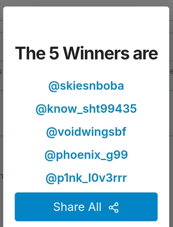 lightyamipilot's tweet photo. Congrats @skiesnboba @know_sht99435 @voidwingsbf @phoenix_g99 @p1nk_l0v3rrr 🥳 Please DM @joytifyofficial to claim your prize!! https://t.co/eZgl1xWTrp