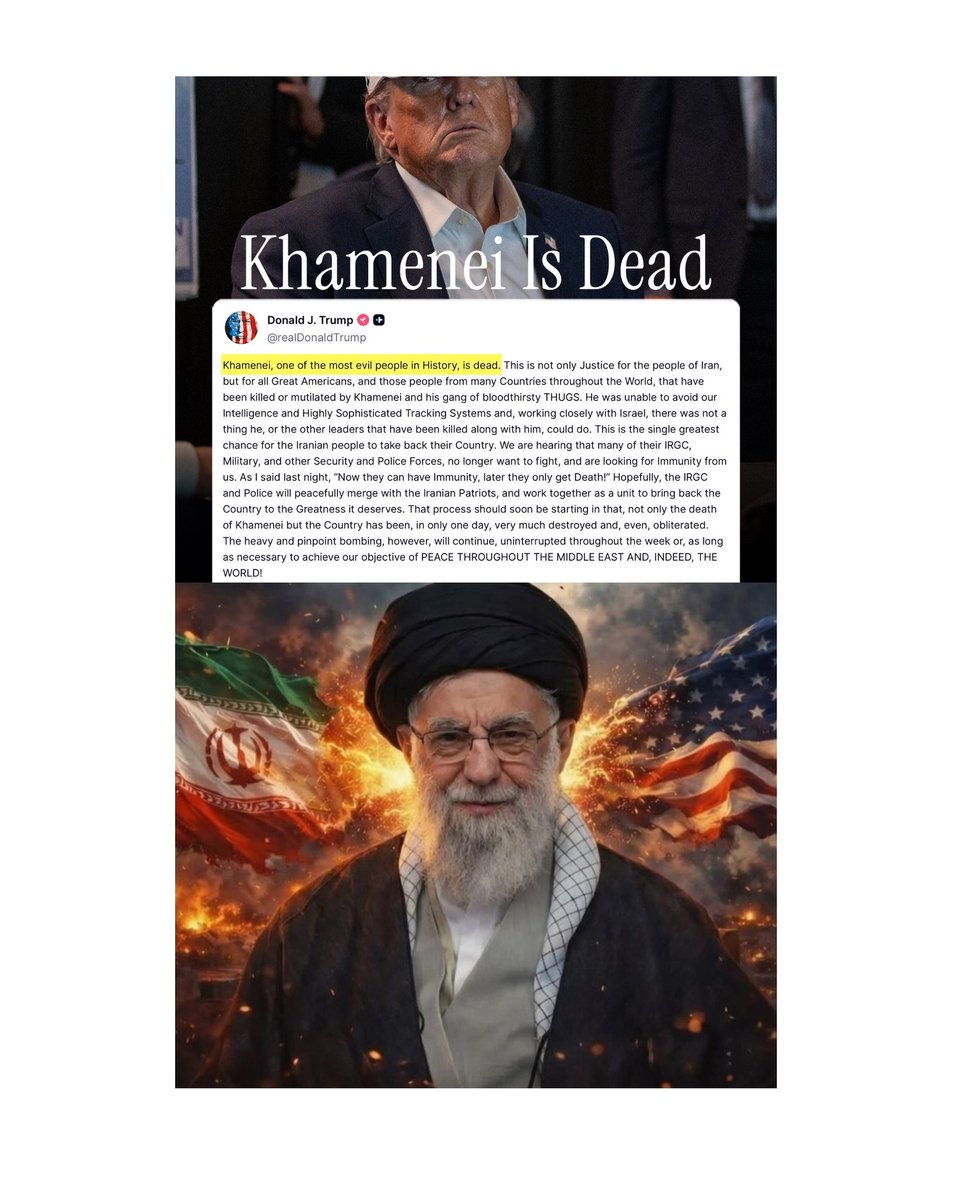 face_page1008's tweet photo. Iran's Mullah was killed. #MiddleEastConflict #MiddleEastWar #khemani #Iranian #iranvsisrael #USAirForce #IsraelIranWar #IranAttackIsrael #IranvsUSA #IranNews #israil #operationepicfury #openaustralie #AliKhamenei #precure https://t.co/2UuF6joWnw