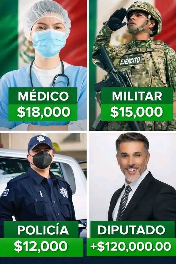 El salario de acuerdo a la capacidad y riesgo de cada profesión ... 
Cuando te enoje la muerte de cada soldado o policía en cumplimiento de su deber, recuerda no perderte el siguiente programa de la Casa de los Famosos con <a href="/SergioMayerb/">Sergio Mayer B.</a>  ...