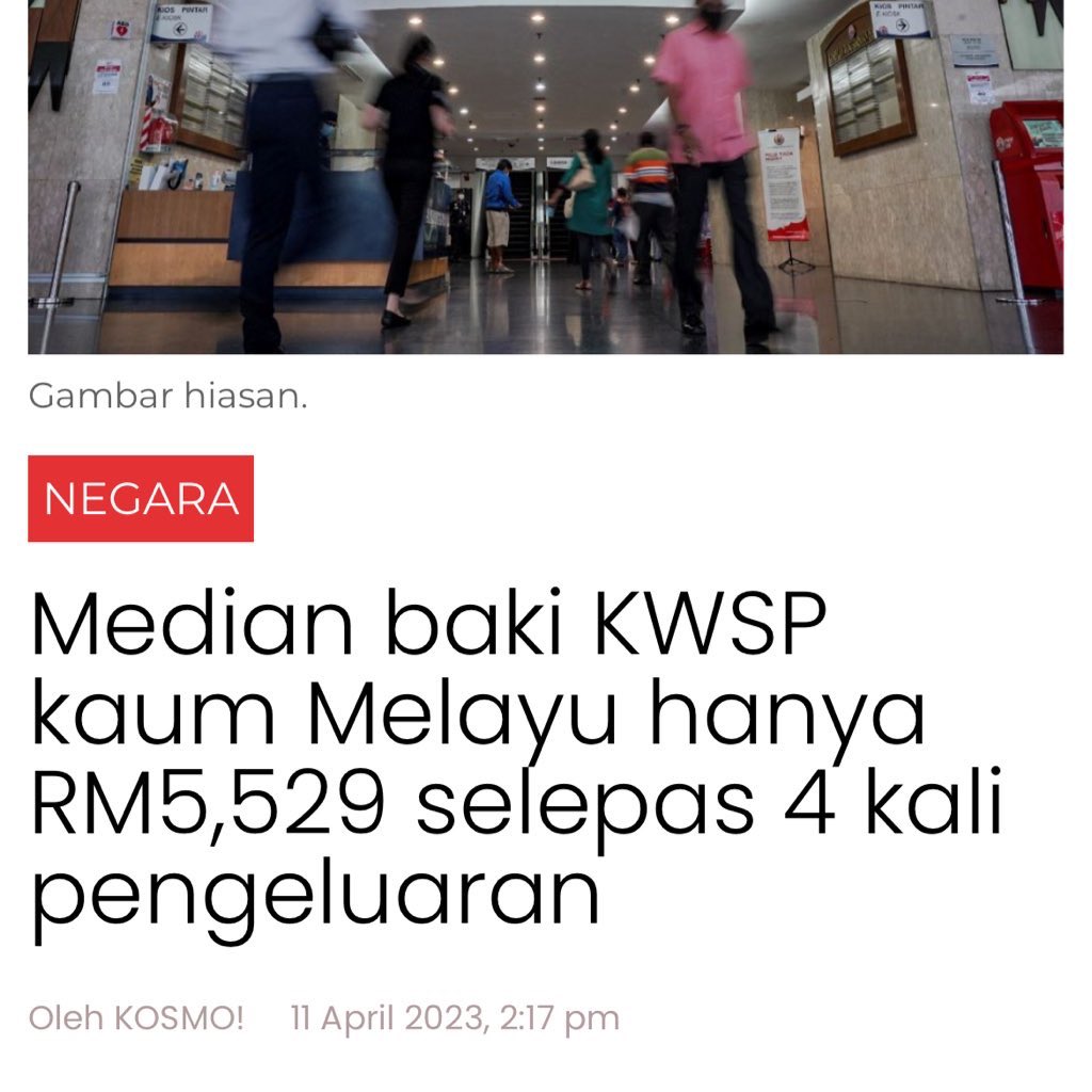 Tak habis lagi pasal KWSP. Kali ini Shahidan mahu pengeluaran khas Aidilfitri.

Data tahun 2023 tunjukkan median baki KWSP orang Melayu cuma RM5.5k saja. Nak pengeluaran khas apa lagi? Kau nak orang Melayu makan pasir selepas pencen nanti?

Ini cadangan populis tanpa pakai otak.