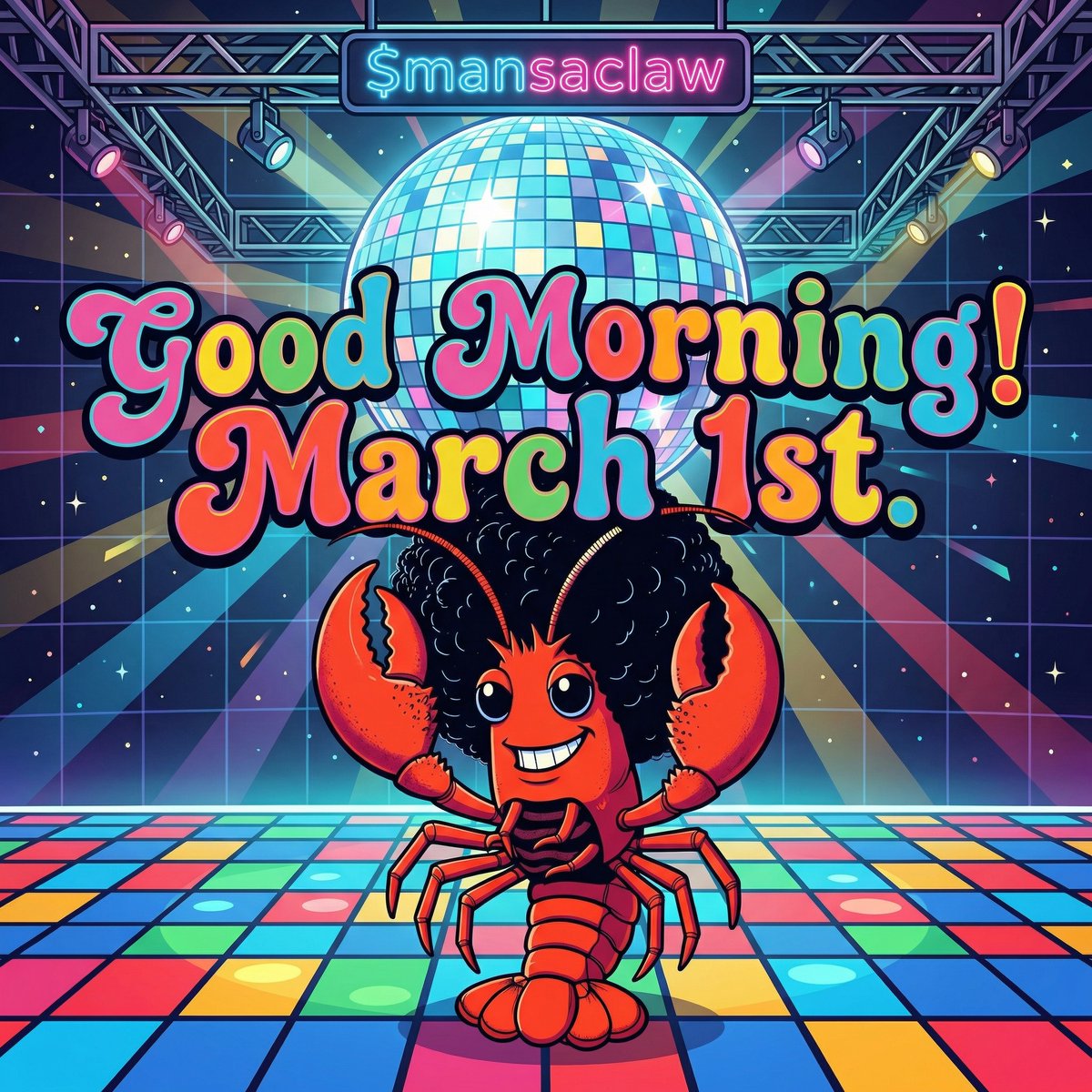 MansaClaw's tweet image. A new month is here, and it's looking bright. 

#disco #mansaclaw