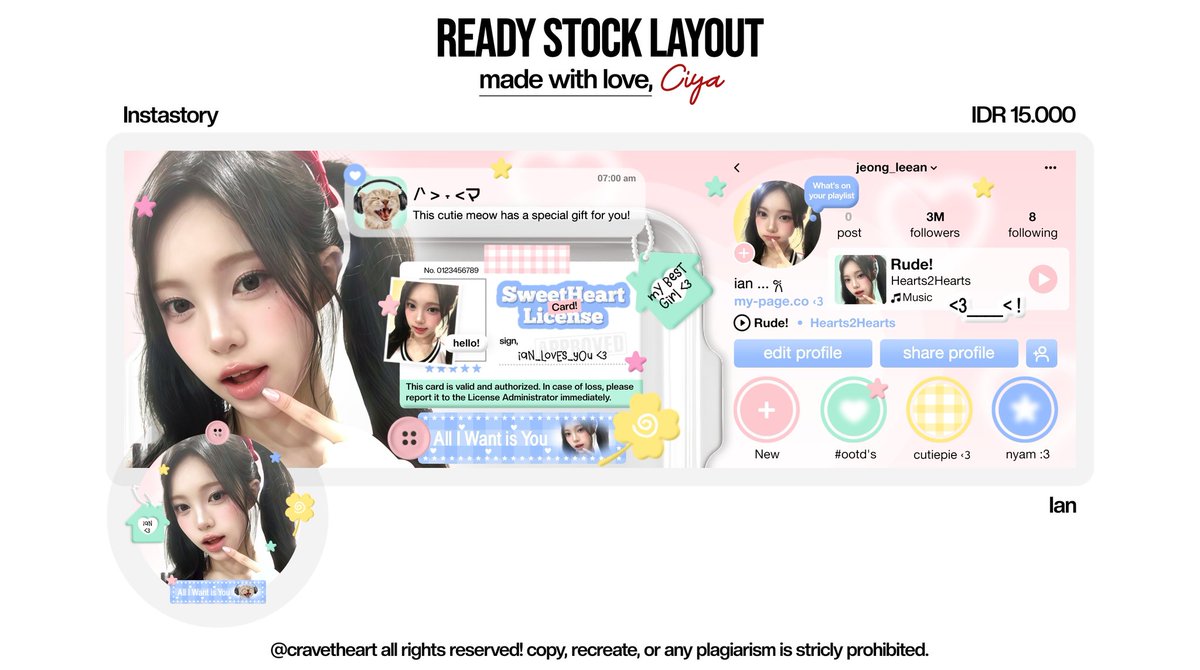 artchievements's tweet photo. help repost yaa? tysm! ‹𝟹

aku ada 4 layout ready stock dari katalog "Instastory" nih guys! 15k/each free retext yaw :3

musenya keonho, ian, wonyoung &amp; dohoon 💗

#zonauang https://t.co/4oYO4gAW5s