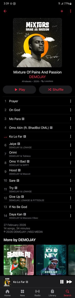 thesureguy's tweet photo. What’s your best track off “Mixture of Pains &amp; Passion” by DEMOJAY? @demojay101

From the emotions in Omo Yii Bad to the vibes all through the project, this album hits different. 

Drop your favorite track in the comments 👇

#DEMOJAY #MixtureOfPainsAndPassion #NowStreaming https://t.co/iOCW6hr5A5