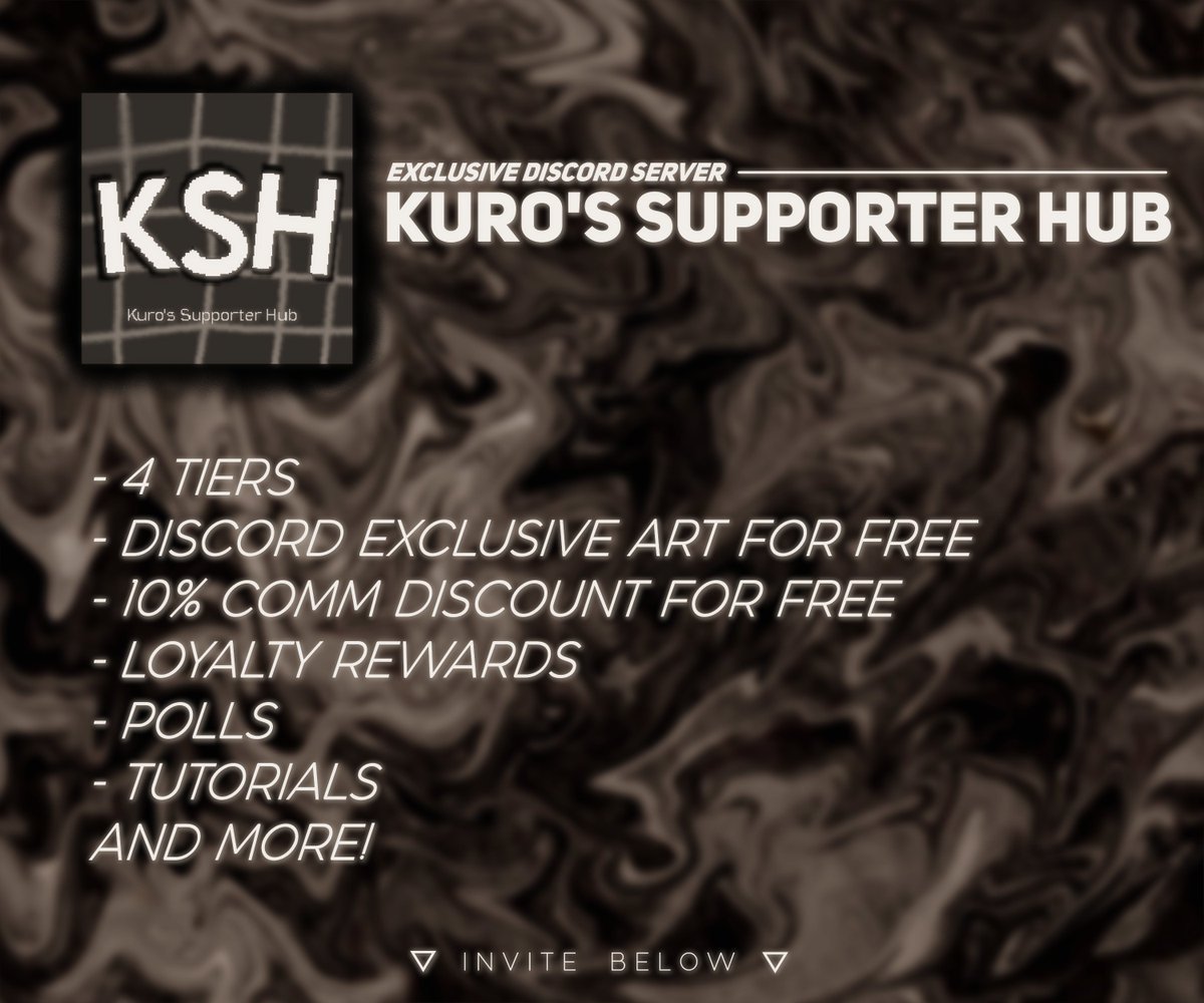 My discord server had just launched. I hope everyone interested will join because you can get a lot of benefits and art! discord.gg/aEsW7JU8