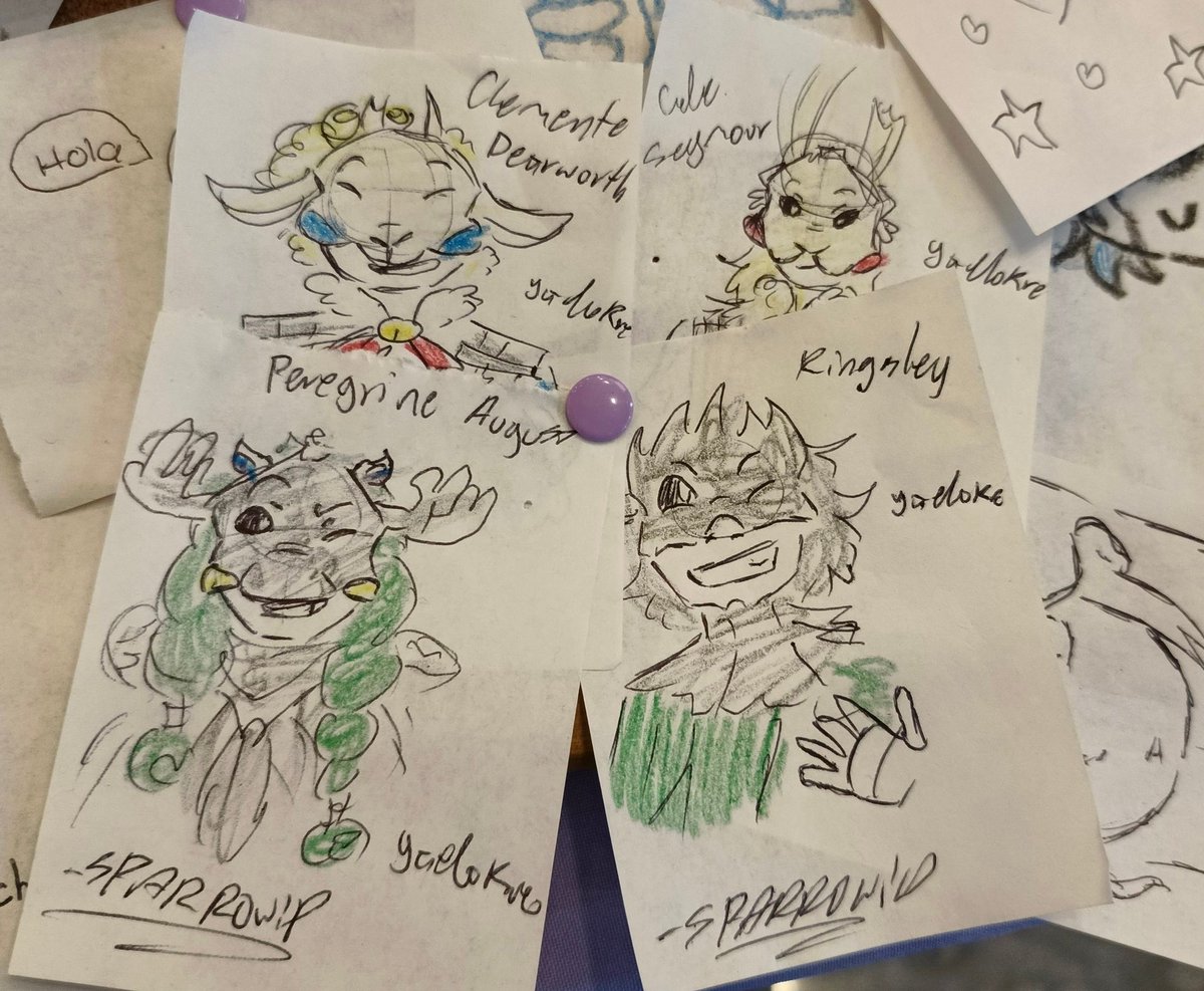 Another convention, four new drawings in the same place :}
U can clearly see whos my favorite

[#yaelokre #meadowlark]