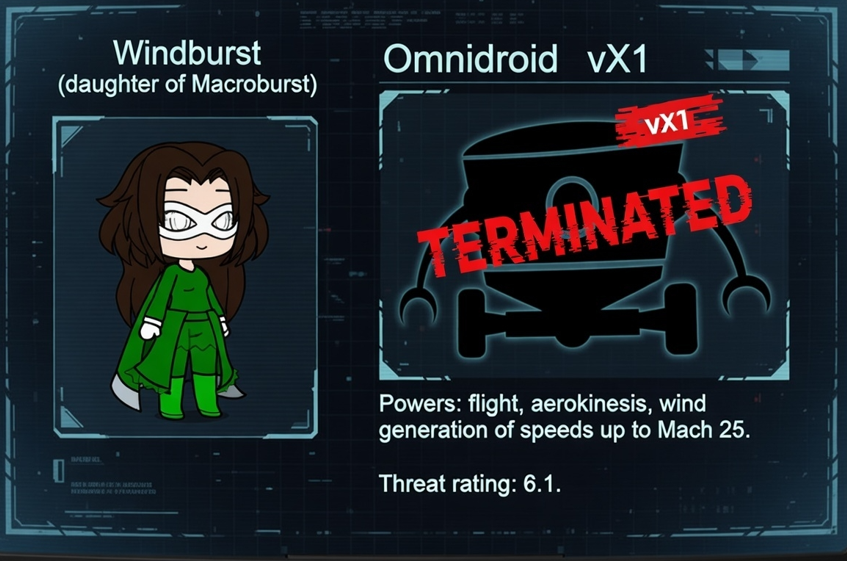 Wjateru's tweet photo. First omnidroid in this extended Incredibles universe: melted by Windburst, Macroburst's daughter. https://t.co/ph8ZGR8xn2