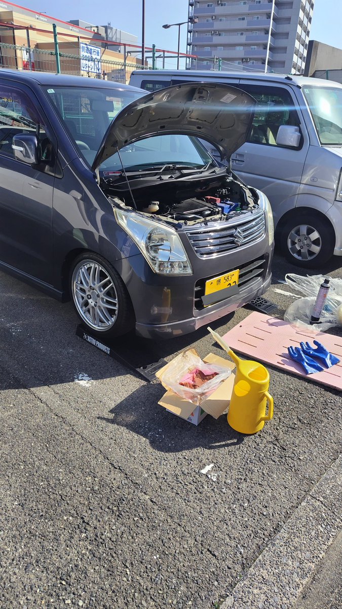 wagonr46's tweet photo. オイル交換しました、換えてすぐはスムーズな気になるんよね（笑） https://t.co/hlRsOy98Uf
