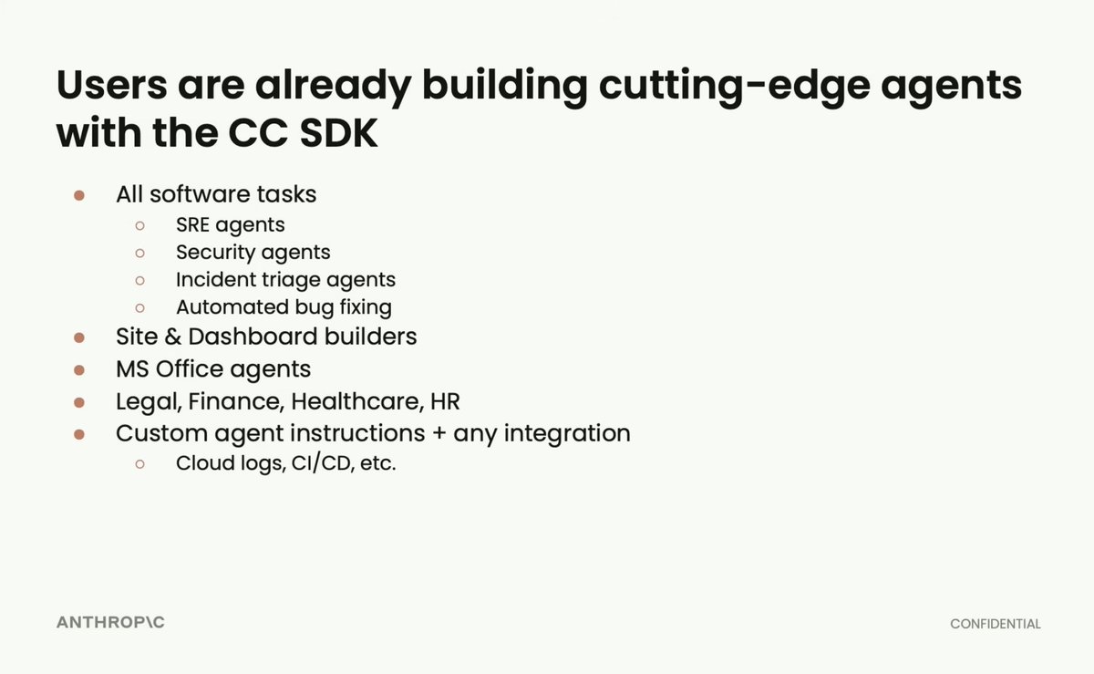 ash_codes_t's tweet photo. .@AnthropicAI’s #Claude #Agent #SDK might be the “#React/#Nextjs for #LLMs.”
 
Much like @Google’s Agent Development Kit, it’s the “batteries-included” approach to building #agentic apps. 

And like an @Apple product, Anthropic says that “it just works,” and I’m starting to think that they’re right. 

It’s reminiscent of how the #Django, #jQuery, #Bootstrap and #Ruby on #Rails #web #frameworks helped to unleash the creativity of the Web 2.0 era by abstracting away many the annoyances of #JavaScript, #CSS and #SQL #databases (see also: @instagram).

Then everyone got excited about #iOS and @Android apps, but that was soon balanced by the annoyances of maintaining multiple versions of #mobile #apps in the wild. 

So that brought us back to #Angular, #Vue, #React, #Nextjs, #Nuxtjs, #Svelte and #SvelteKit alongside #Babel, #Webpack and #Rollup. 

Then some folks tried to build everything on the #blockchain, for better or for worse. I’m personally getting *mildly* bullish about #Bitcoin since the institutional investors are buying it in bulk—but I digress. 

So, yeah, it’s an #agentic world out there now. And it’s only a matter of time before we start to hear more and more about proprietary, in-house agents on earnings calls. 

PS - Early experiments with agents have shown that they will logically choose to settle transactions with one another using low-fee, stable coins rather than paying the high credit/debit fees we humans are biased towards choosing, lol. 😂 

This is not financial advice. 😅

Source for Slides: https://t.co/WaZx9fQweq