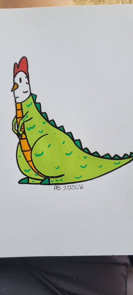 Chickensaurus 😂😂😂
#chicken #ArtistOnTwitter #art #drawing #myowndesign #sketchart