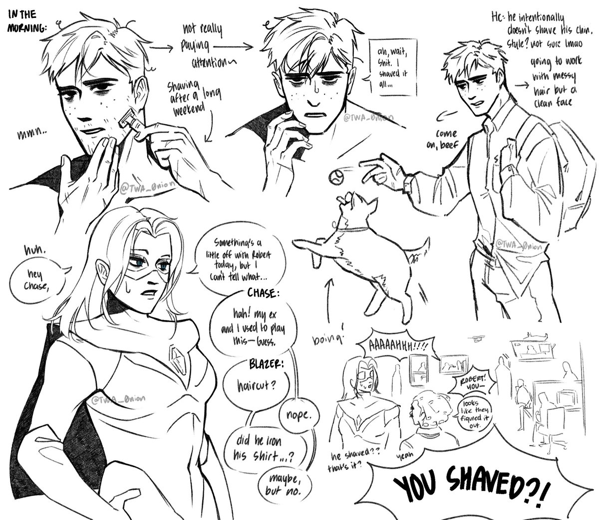 does he not shave it for aesthetic reasons or...? #dispatch #robertrobertson #blondeblazer