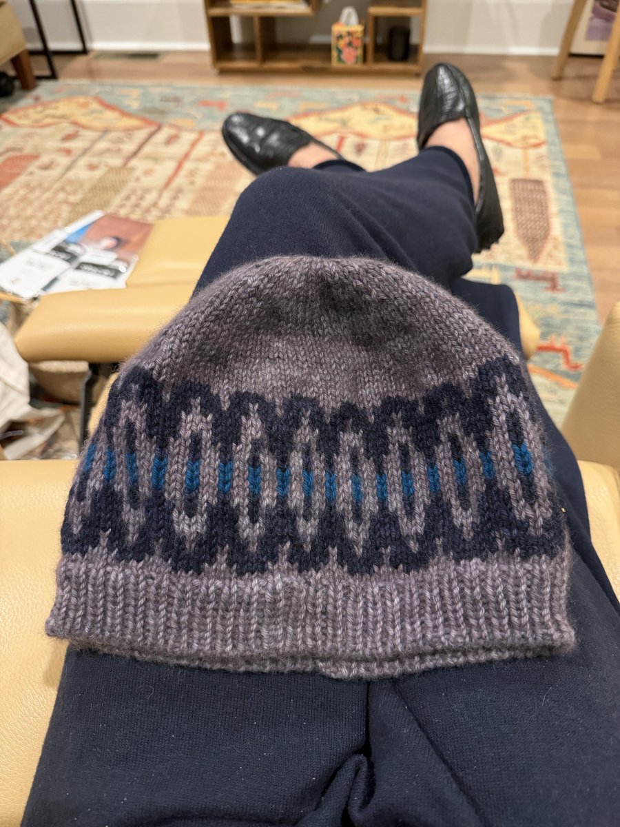 HarmeetKDhillon's tweet photo. Made this cashmere hat today. And did a few other things including shopping, cooking, gardening, exercising. https://t.co/0eYPuOaC7V