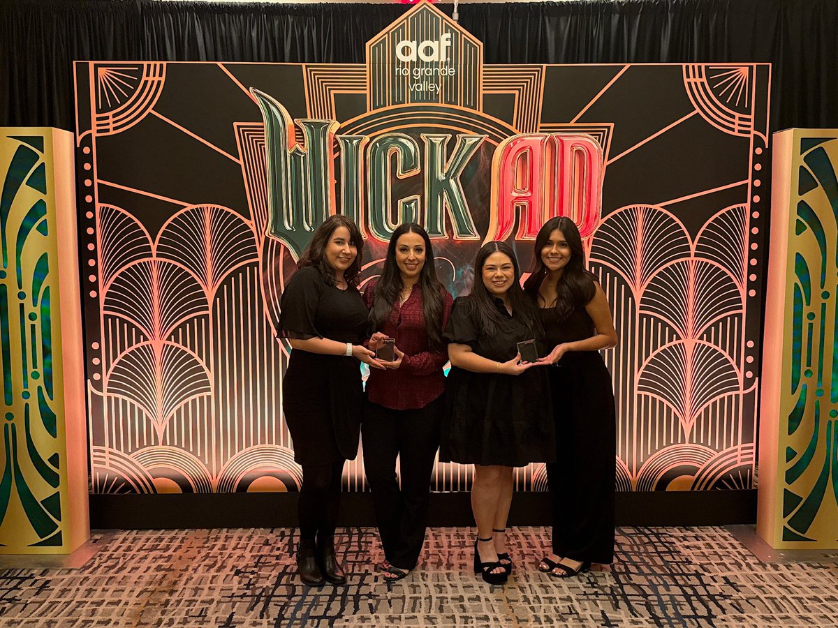 JulieV608's tweet photo. Very proud of our team for receiving two ADDY Awards at the American Advertising Federation WICKAD Ball! ✨✌️

 #UTRGVathletics | @AAFRGV https://t.co/SGENqNFarf
