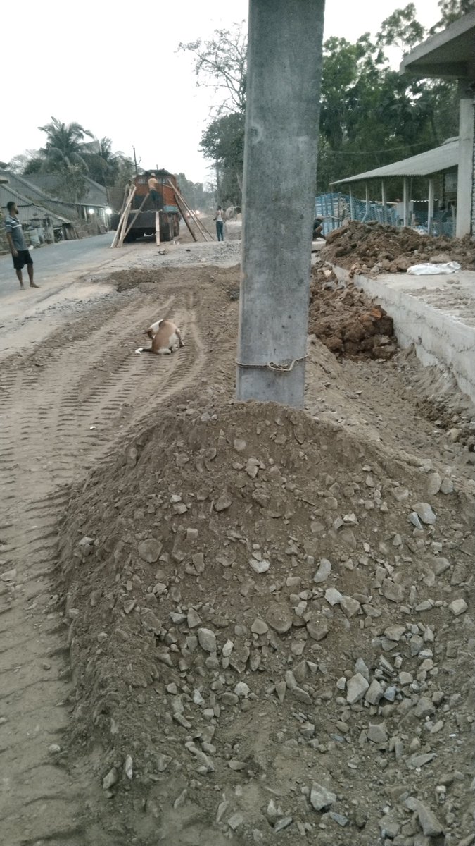 jayadev1986's tweet photo. @tpnodl_odisha @PWD_Odisha @CMO_Odisha Update: As of today, instead of relocating the pole, its base is being covered and road work is continuing.
Please see the attached photo. Kindly confirm whether proper relocation will be carried out as assured. Public safety remains at serious risk. https://t.co/duW9vClp7X
