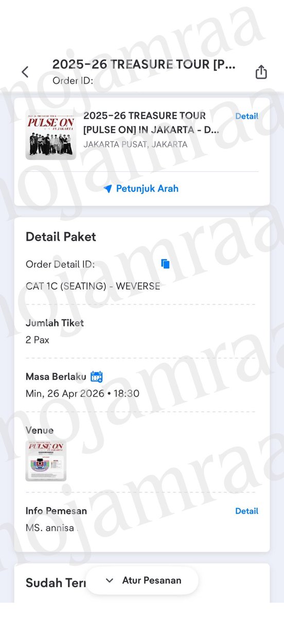 nojamraa's tweet photo. — WTS TREASURE Pulse On in JAKARTA DAY 2 (1 tix) — 
💰 3,2 jt 
✅ CAT 1C (Weverse Presale)

— Cicilan sampai H-1 Konser/ Full Payment
— Diurus sampai tiket fisik
— Tiket secure awal 
💯 Trusted, No scam

📌 more info bisa dm aja ya!

t. wts wtb want to sell day 2 jkt https://t.co/ysiUooFFpY