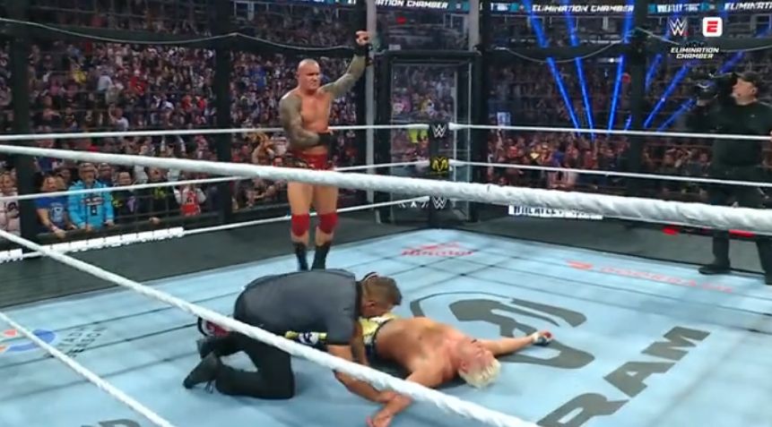 ringsidenews_'s tweet image. Randy Orton wins the 2026 Elimination Chamber!  Thoughts? | #WWEChamber #wWE #EliminationChamber