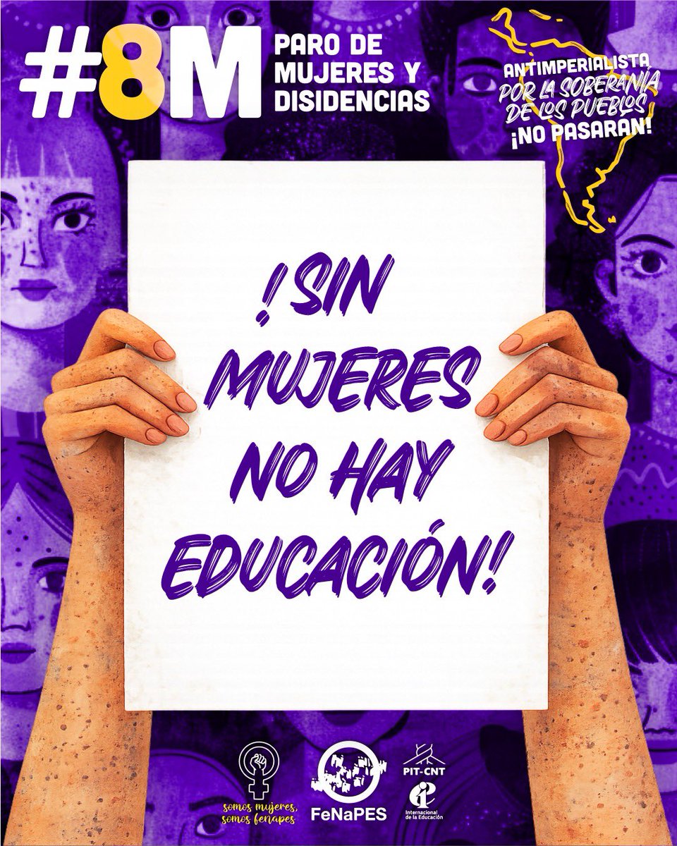 FenapesUruguay's tweet photo. #8M
PARO DE MUJERES Y DISIDENCIAS

📢¡Sin mujeres no hay educación!

#SomosMujeresSomosFenapes https://t.co/KmlJ5kcmF6