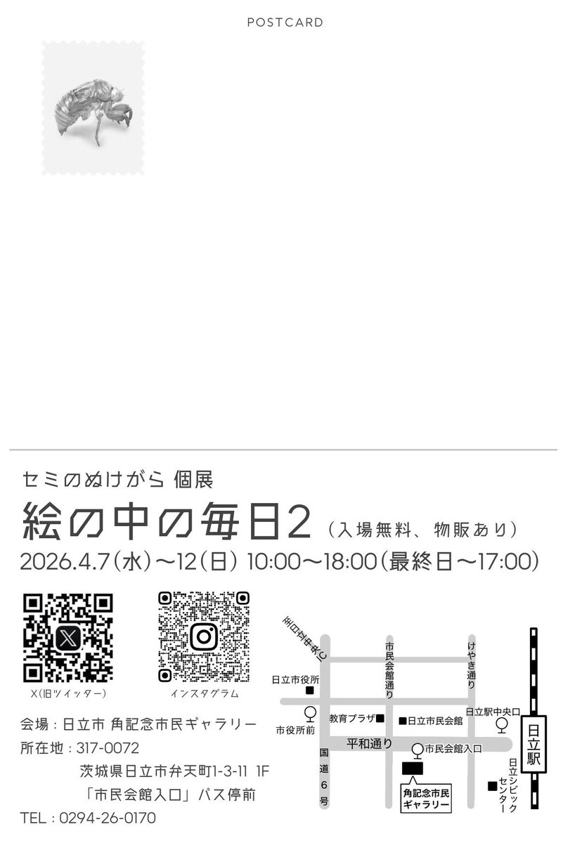 セミのぬけがら𓆦𖠣4/8~12個展 tweet media