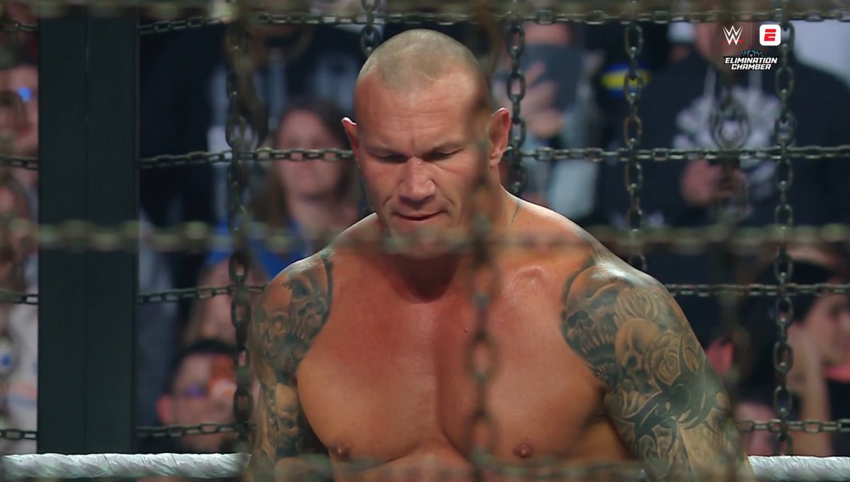 SeanRossSapp's tweet image. Woah. Randy Orton won the Elimination Chamber