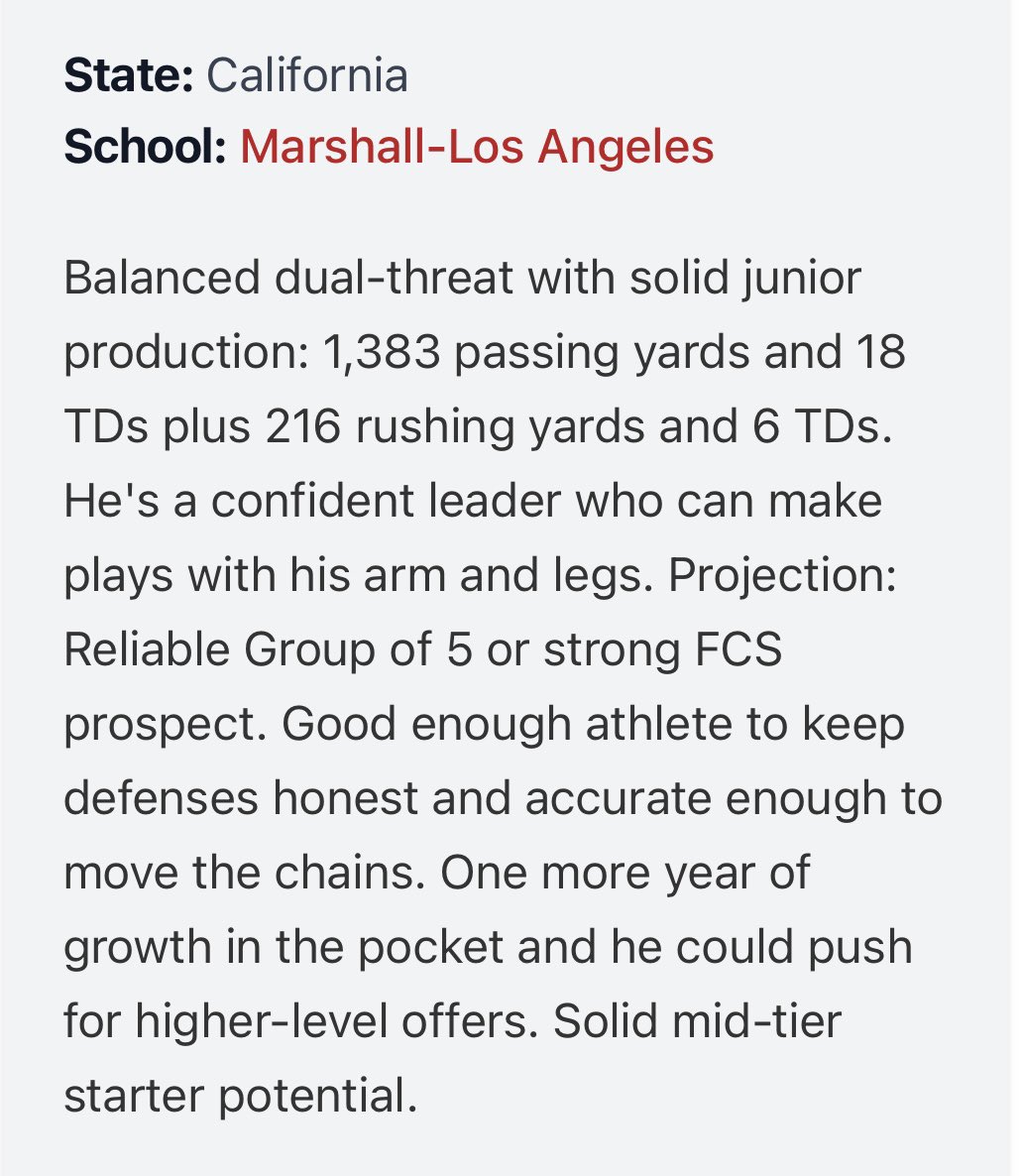 Thanks to <a href="/PrepRedzoneCA/">Prep Redzone California</a> for the evaluation, projection, and mention in your article!
<a href="/LACitySection/">City Section News</a> <a href="/CIFLACS/">CIF LA City Section</a>