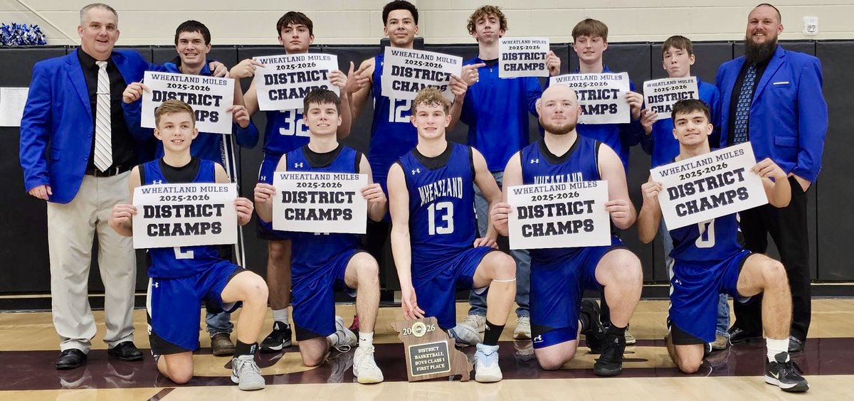 CLASS 1 DISTRICT 6 CHAMPIONS!! AMAZING GAME BOYS!! I AM LOVING THIS FEELING!! 💙🤍 <a href="/wheatlandschool/">Wheatland R-2 School</a> #Basketball #Championship