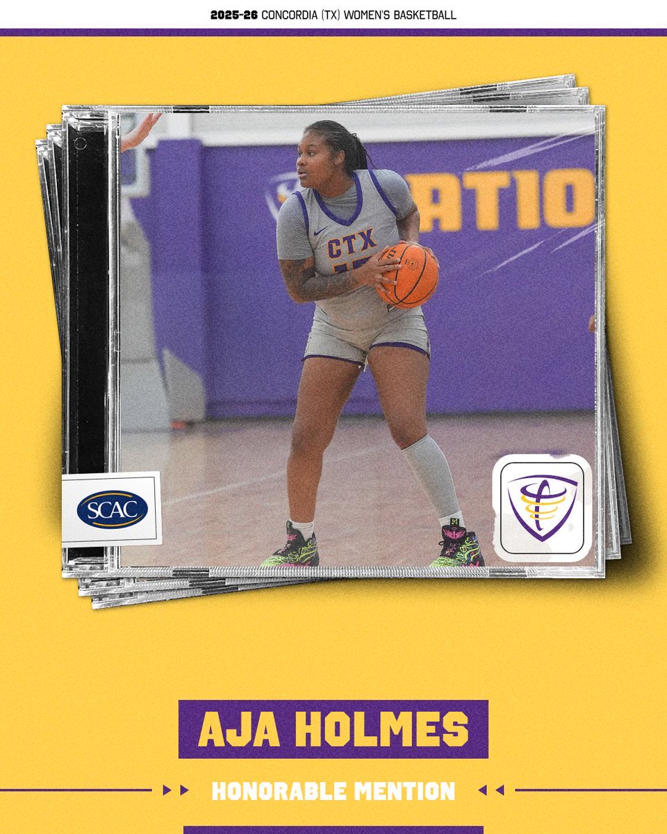 CTXAthletics's tweet photo. 🏀 𝐀𝐥𝐥-𝐒𝐂𝐀𝐂 🏀

Women’s Basketball lands three on the All-SCAC List‼️

Aja Holmes, Katelyn Tietjen, &amp; Taysie Trejo earned the nod for All-SCAC Honorable Mention!

#TornadosRISEUP🌪️ https://t.co/a8EUB17Cus