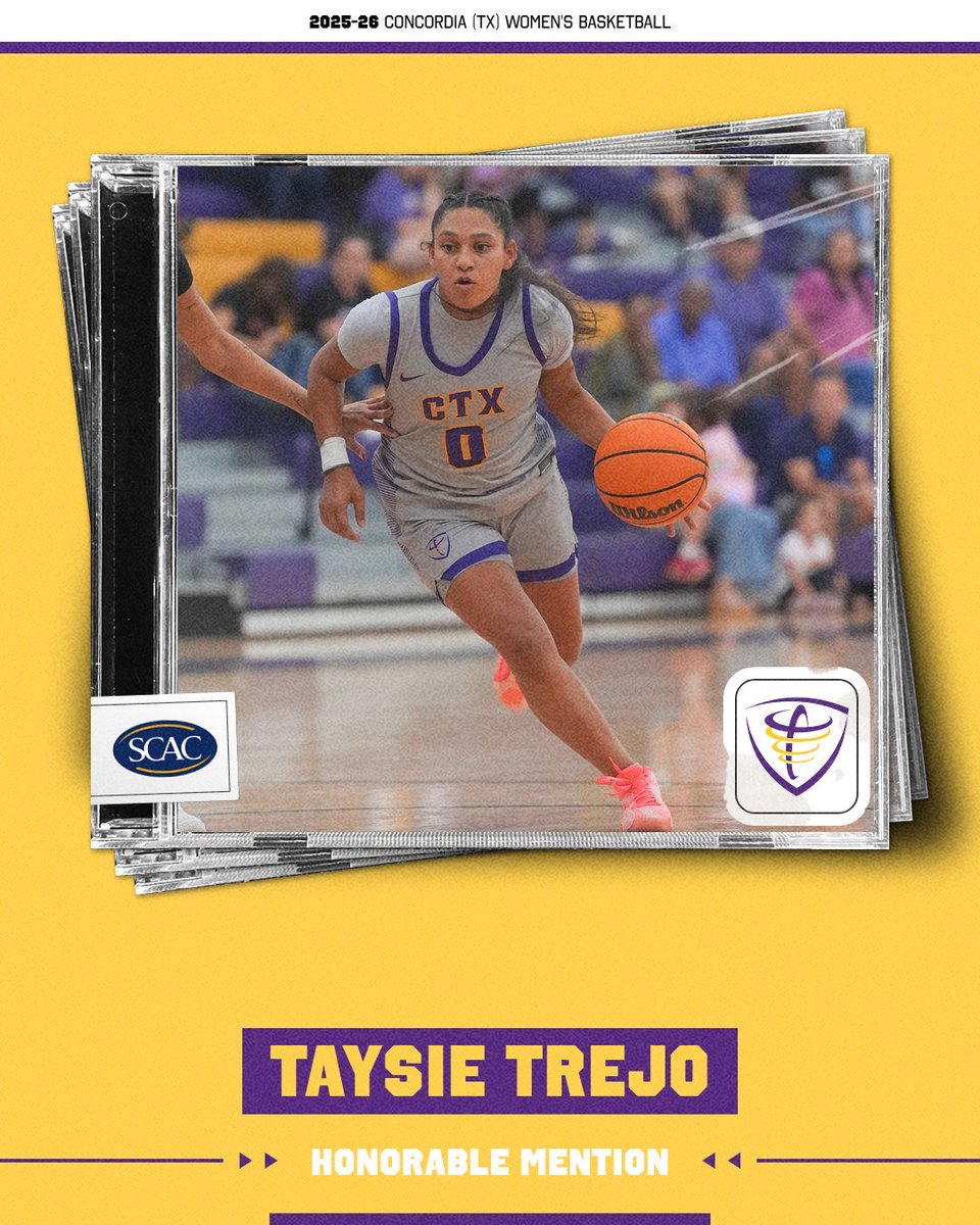 CTXAthletics's tweet photo. 🏀 𝐀𝐥𝐥-𝐒𝐂𝐀𝐂 🏀

Women’s Basketball lands three on the All-SCAC List‼️

Aja Holmes, Katelyn Tietjen, &amp; Taysie Trejo earned the nod for All-SCAC Honorable Mention!

#TornadosRISEUP🌪️ https://t.co/a8EUB17Cus