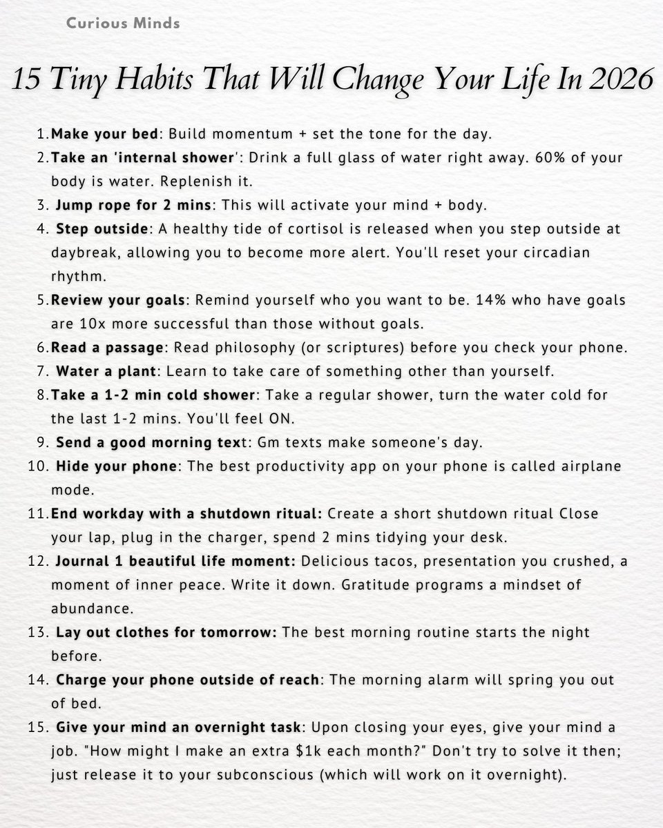 15 Tiny Habits That Will Change Your Life in 2026