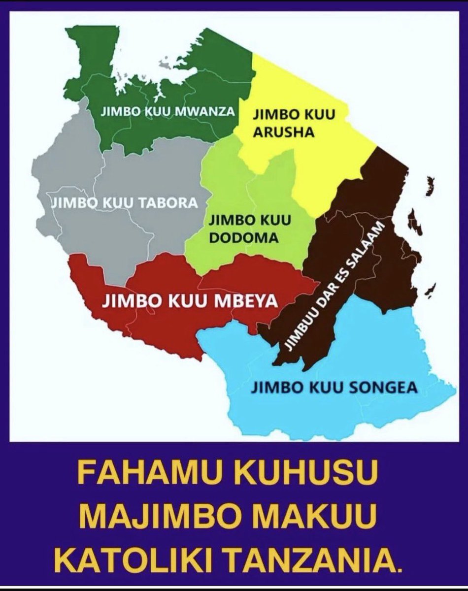 kanagana_gete's tweet photo. Kwa sasa, majimbo makuu nchini 🇹🇿-TEC:

1. Jimbo Kuu Katoliki la Dar es Salaam 
Askofu Mkuu Yuda Thadeus Ruwa’ichi, OFMCap
Askofu Henry Mchamungu

2. Jimbo Kuu Katoliki la Tabora 
Askofu Mkuu,Mwadhama Protas Kadinali Rugambwa 
Askofu Msaidizi Josephat Bududu https://t.co/4zhuojlMjK