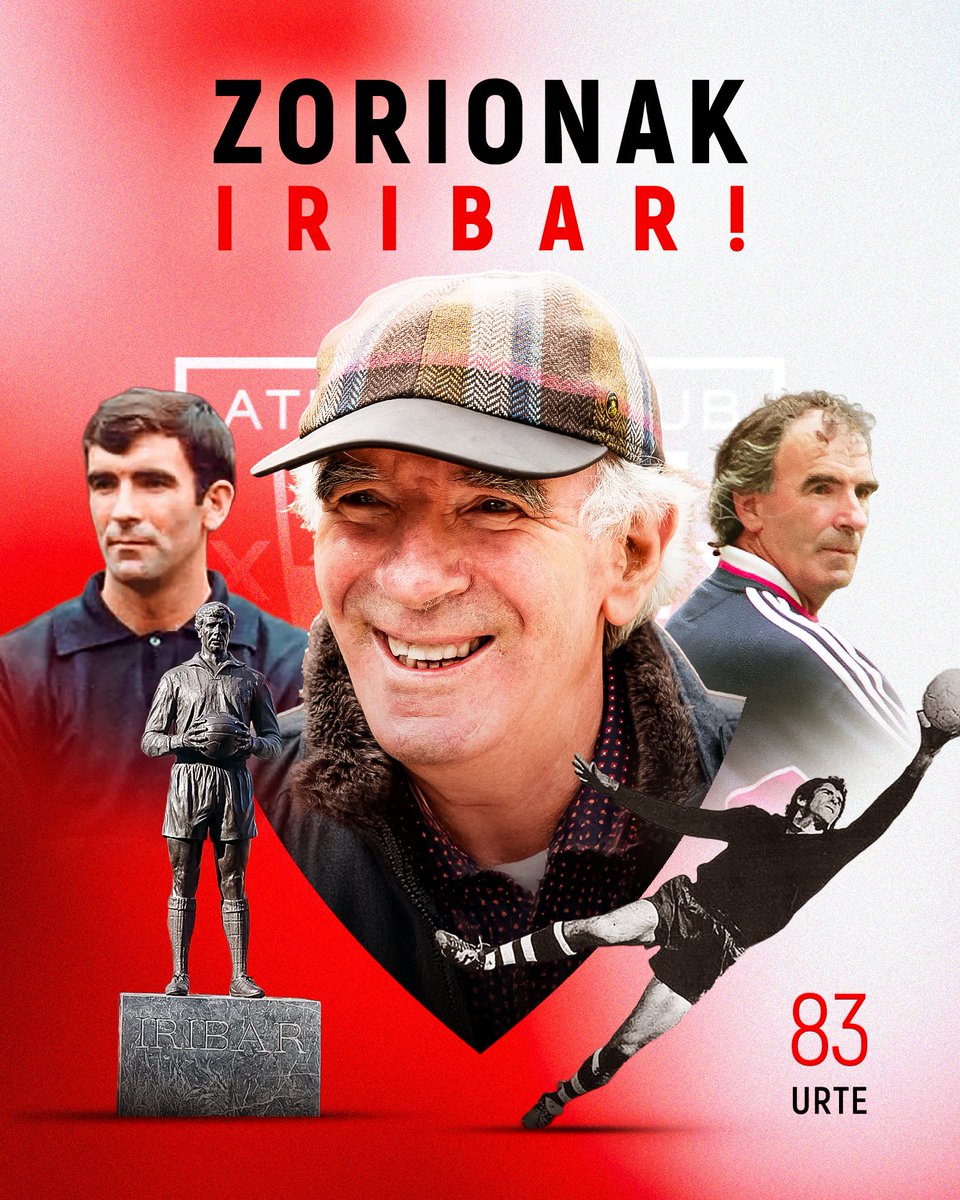 AthleticClub's tweet photo. 🎂 ¡Jose Angel Iribar cumple hoy 8️⃣3️⃣ años! 

𝓒𝓸𝓶𝓸 𝓘𝓻𝓲𝓫𝓪𝓻 𝓷𝓸 𝓱𝓪𝔂 𝓷𝓲𝓷𝓰𝓾𝓷𝓸. 

Zorionak, Txopo‼️ Eredua zara. 

#AthleticClub 🦁 https://t.co/6qHzWjaKJY