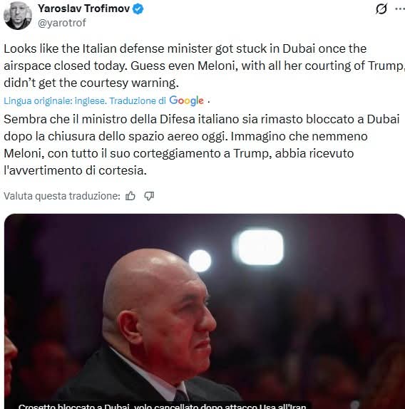 Intanto all' Estero la stima per il nostro Paese cresce sempre di più....
The Wall Street Journal 👇👇👇
#governodicialtroni 
#MeloniVergognaNazionale 
#guerraorientemedioomni