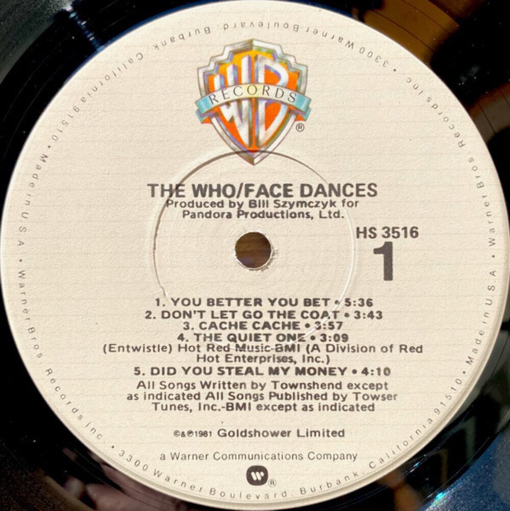 FrankMalfitano's tweet image. CLASSIC LP OF THE DAY: Happy 82nd 🎂 to #TheWho booming lead #singer #RogerDaltry here’s their 1981 album the first full #lp with #KenneyJones on drums featuring #PeteTownshend  ✍🏻 hits YOU BETTER YOU BET &amp;amp; DON’T LET GO THE COAT &amp;amp; #JohnEntwistle ✍🏻 THE QUIET ONE, YOU #classicrock