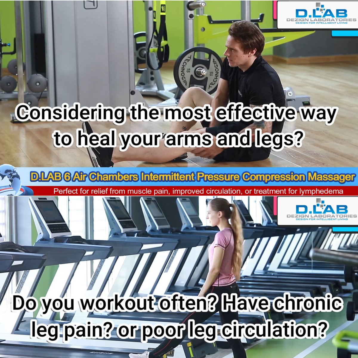 DLaboratories's tweet photo. 6 Air Chambers Compression Leg Massager

Long hours standing? Travel fatigue?

Recover smarter with D.LAB 6 Air Chambers Compression Leg Massager.

🔗 https://t.co/x2BqzNvFDc

#HealthLab #RecoveryTech https://t.co/gl9EIH58QL