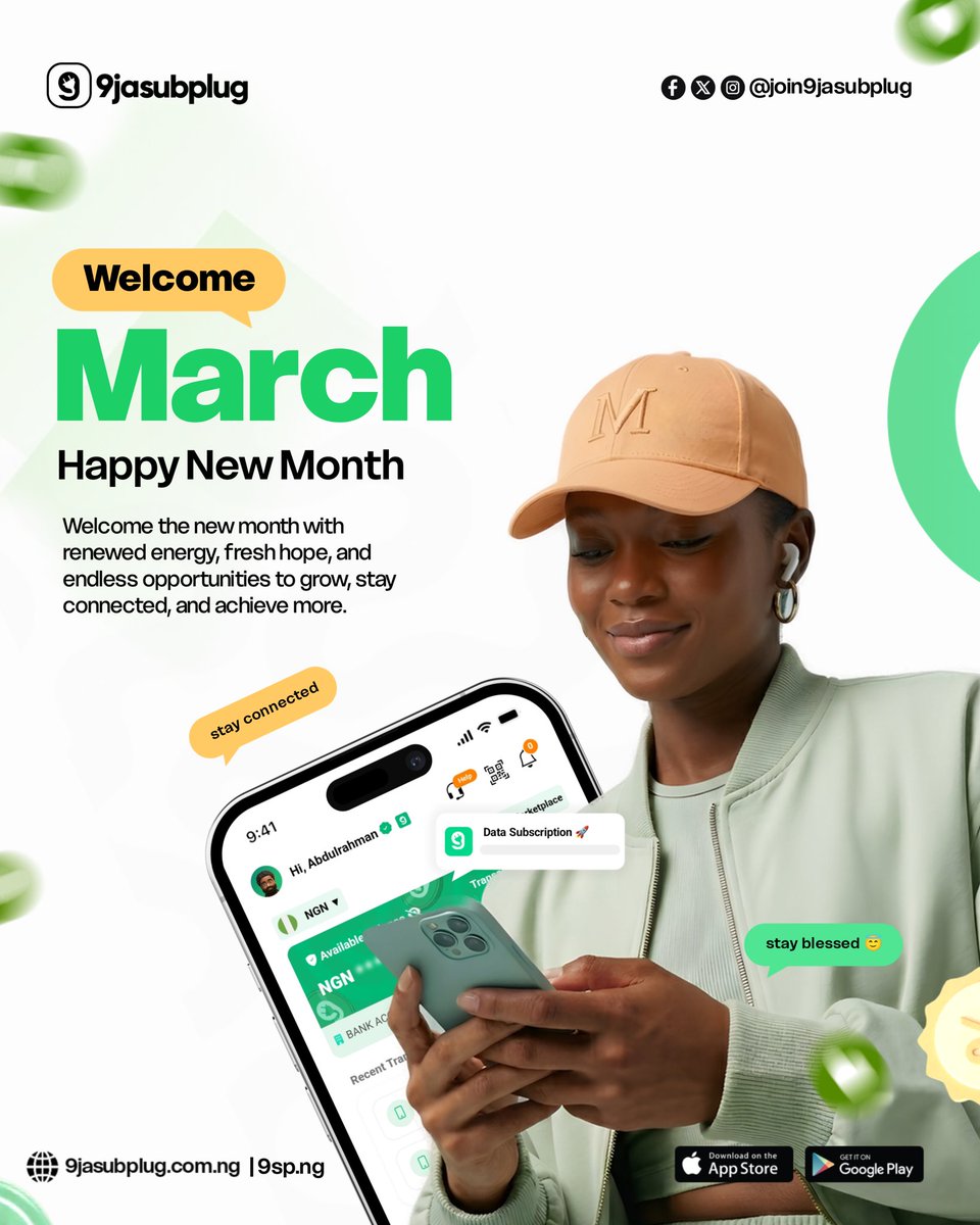join9jasubplug's tweet photo. Happy New Month ๐
Welcome the new month with renewed energy, fresh hope, and endless opportunities to grow, stay connected, and achieve more.
#9jasubplug https://t.co/1nsrybwYxL ๐ https://t.co/vWFXD05hKj