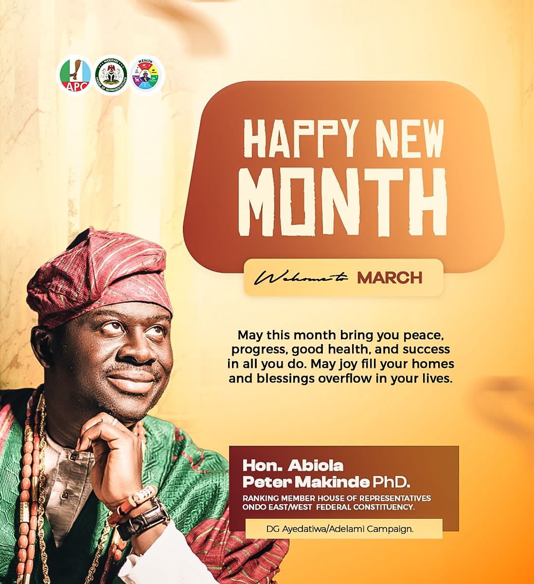 Match into your greatness this month of March.

It's going to be a blissful month for us.

Iyanu ma ṣẹlẹ. 🙏