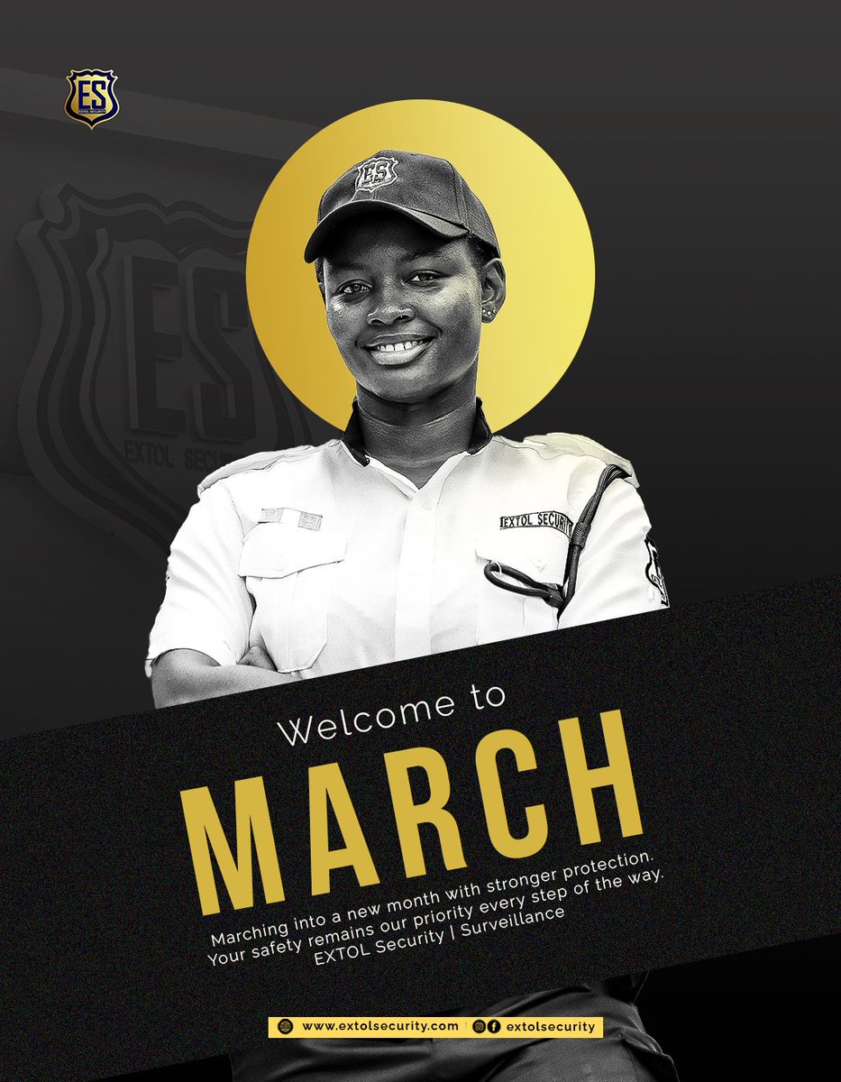 extolsecurity's tweet photo. Welcome to March.

A new month to stay vigilant, prepared, and protected.

At Extol Security, your safety remains our top priority, every day, every step of the way.

#ExtolSecurity #YourSafetyFirst #NewMonth https://t.co/JRB5FSmLv4