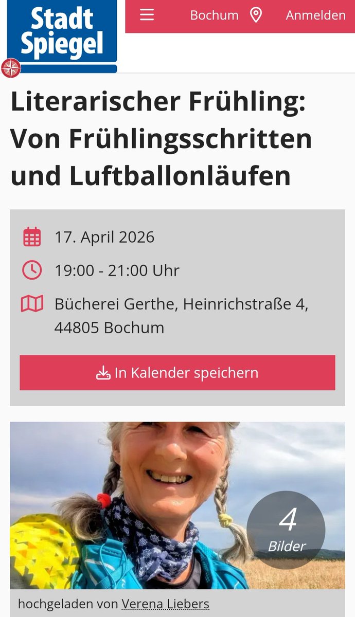 Lesung in Bochum im April