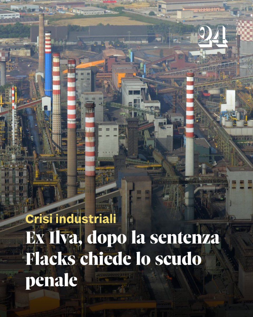 sole24ore's tweet photo. ➡️ Leggi l'articolo qui: https://t.co/nvg0450ixZ
#Ilva #Flacks #IlSole24Ore https://t.co/Ry7yratWAh