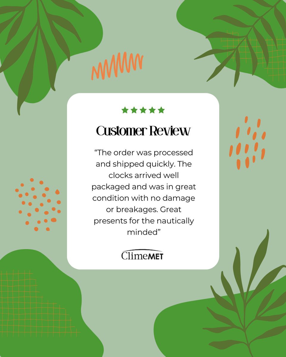 ClimeMET's tweet photo. ⭐ REVIEW OF THE MONTH ⭐

We love providing great service and helping you all keep an eye on the weather right outside your door.

#climemet #reviewofthemonth #weatherwatching #nauticalhomes #freedelivery #coastalliving #nauticalstyle #weatherwatching https://t.co/k0J7uP22WI