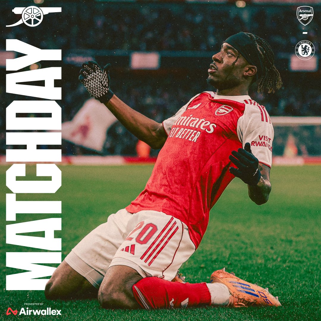 🔴 𝗠𝗔𝗧𝗖𝗛𝘿𝘼𝙔 ⚪️

🆚 Chelsea
🕟 4.30pm (UK)
🏆 Premier League
🏟️ Emirates Stadium

🤝 @Airwallex