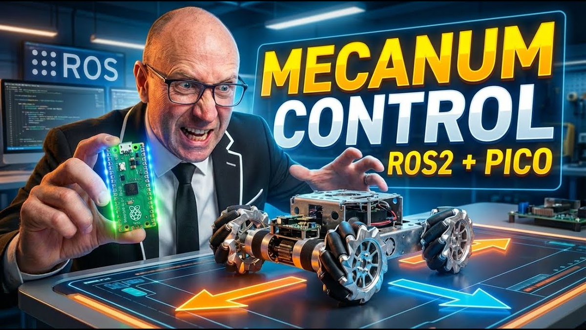 DrJonEA's tweet photo. The RP2040 (Pico) does all the work here, controlling my Mecanum Drive Robot.
Short: https://t.co/7omwb5ZE0m
Deep dive here: https://t.co/LhHQPhaDnB
#rp2040 #raspberrypipico #iot #microcontroller #clang #cpplang #rpipico #ros2 #microros #robotics https://t.co/0DJnxQ7y91