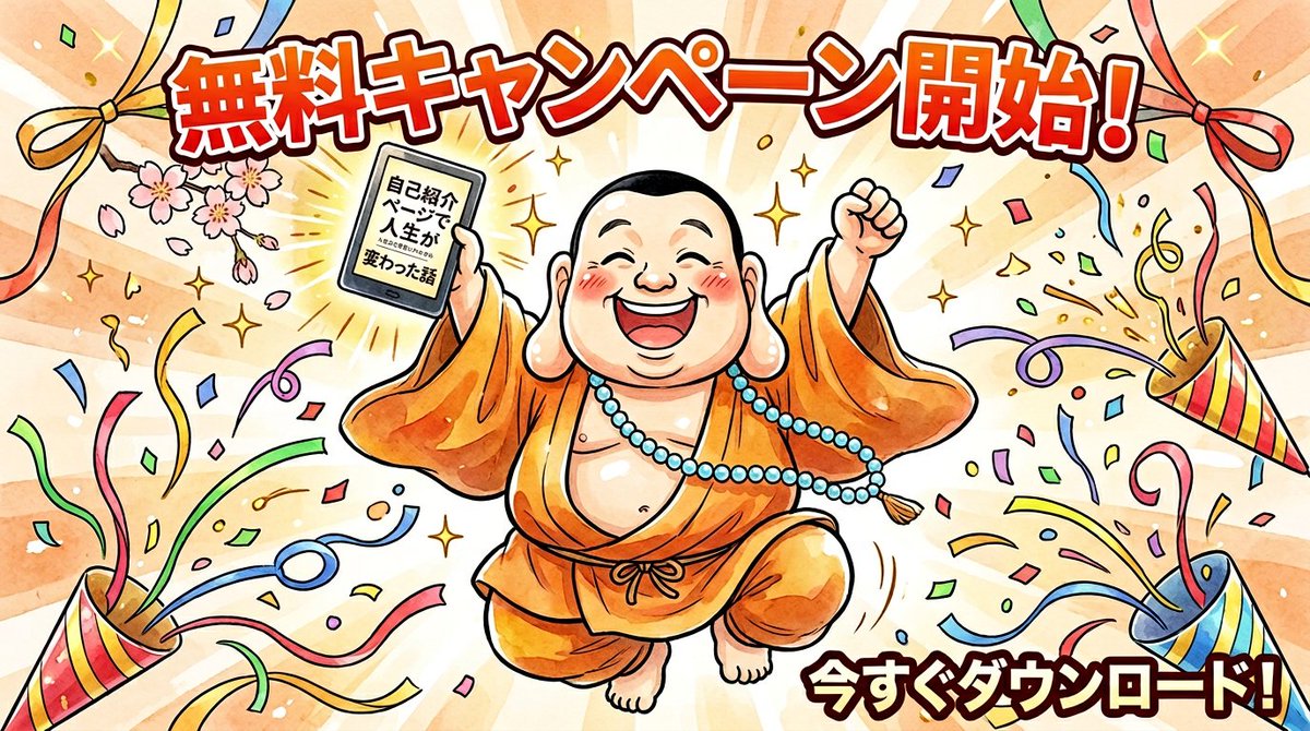 【本日17時〜無料スタートしました🎉】

昨日お知らせした
Kindleマンガ本の無料キャンペーン、
たった今始まりました！

📙『自己紹介ページで人生が変わった話』
10分で読めるマンガです。

ぜひ応援のDLお願いします🙇‍♂️
読後に星ひとつレビューもいただけると
めちゃくちゃ嬉しいです⭐
👇