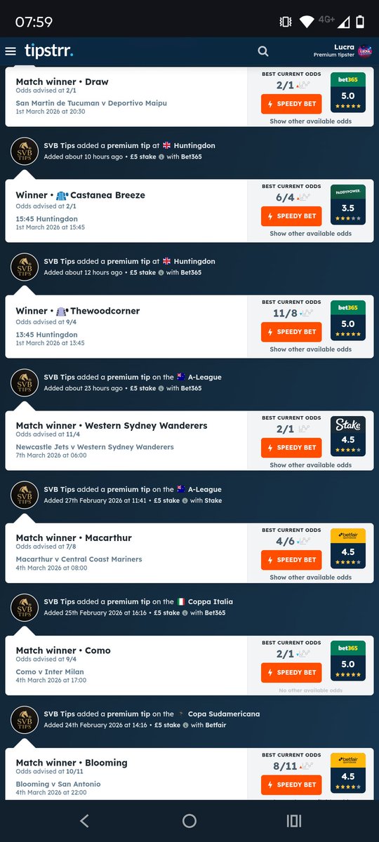 tipsterreviews's tweet image. FREE TIPS FOR TODAY FROM SVB

SVB Tips is a multi sports tipster who has given us some free tips for today!  tips

Join him here for more tips like these every day »
tipsterreviews.co.uk/SVBTips

#Football #tipster #freetips