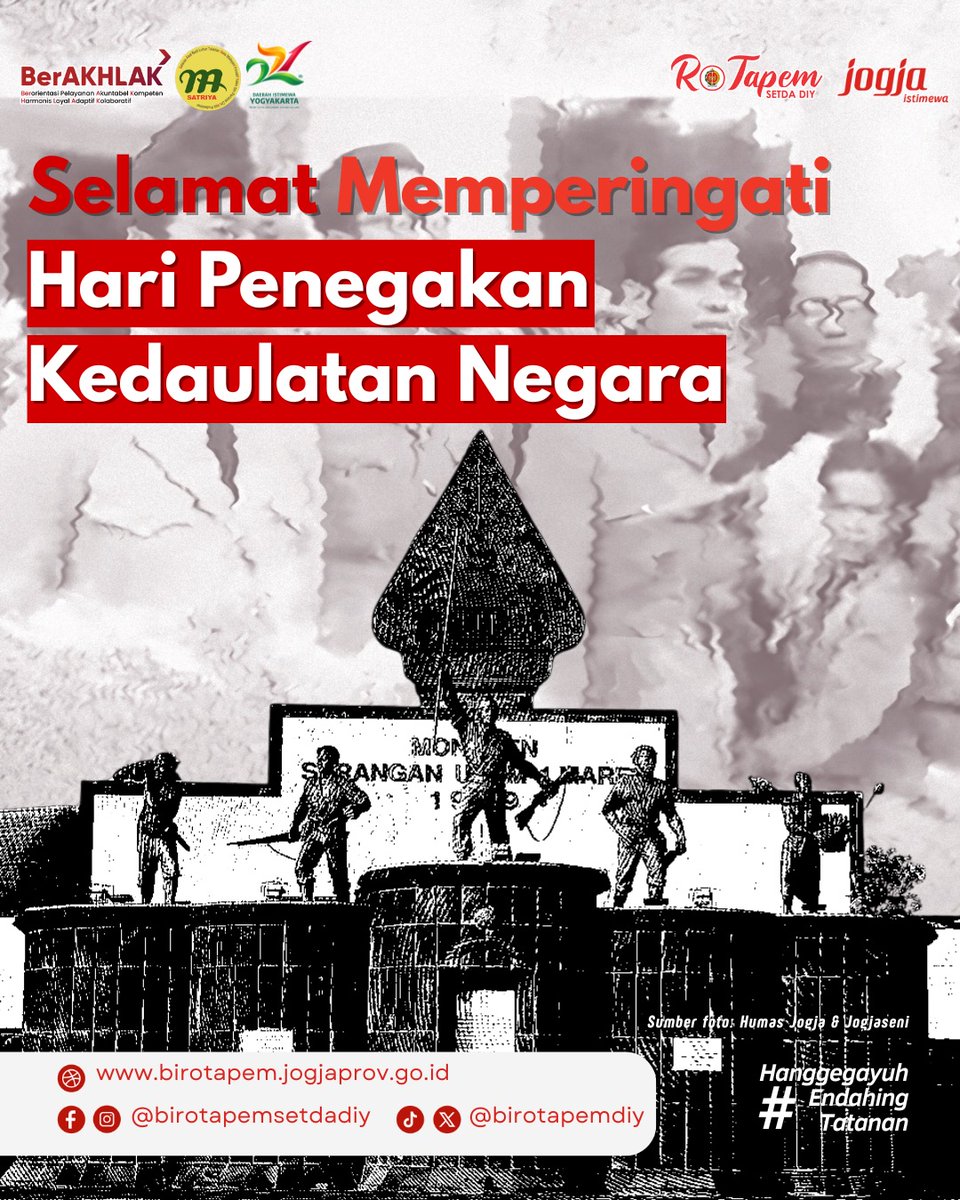 birotapemdiy's tweet photo. (1/5) 1 Maret bukan sekadar tanggal dalam kalender sejarah. Ia adalah penanda keberanian dan strategi besar bangsa✨

Melalui Serangan Umum 1 Maret 1949 yang dipimpin oleh Soeharto atas prakarsa Sri Sultan Hamengkubuwono IX, TNI berhasil merebut dan menguasai Kota Yogyakarta https://t.co/seTcls7Iqh