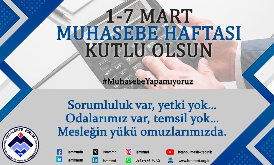 ismmmd's tweet photo. 📌 1-7 Mart Muhasebe Haftası

Kutlama değil, mücadele zamanı!
Sorumluluk var, yetki yok…
Odalarımız var, temsil yok…
Mesleğin yükü omuzlarımızda!

📣 #MuhasebeYapamıyoruz

#MuhasebeHaftası #MeslekteBirlik #MaliMüşavir #Muhasebe https://t.co/StyFRHd8gb